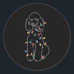 Funny Odle Christmas Tee Shirt - Cute Odle With Ch Classic Round Sticker<br><div class="desc">Funny Odle Christmas Tee Shirt - Cute Odle With Christmas Lights - Uni Adults - Black - Short Sleeve -</div>