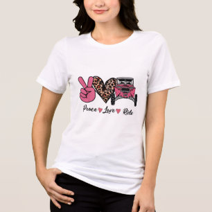 Funny Off Road Side By Side Utv Peace Love Ride Sx Tri-Blend Shirt