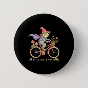 Funny Off To Cause A Kerfuffle Whimsical Wizard Fr 2 Inch Round Button