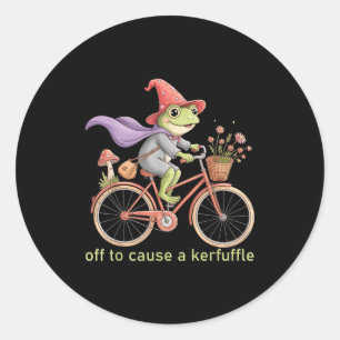 Funny Off To Cause A Kerfuffle Whimsical Wizard Fr Classic Round Sticker