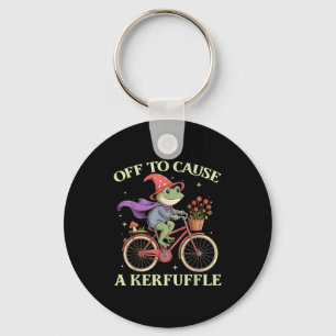 Funny Off To Cause A Kerfuffle Whimsical Wizard Fr Keychain