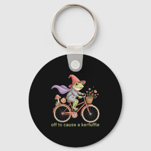 Funny Off To Cause A Kerfuffle Whimsical Wizard Fr Keychain