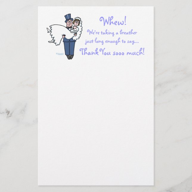 Funny Offbeat Mariage Newlywes Remercier Papeterie (Devant)