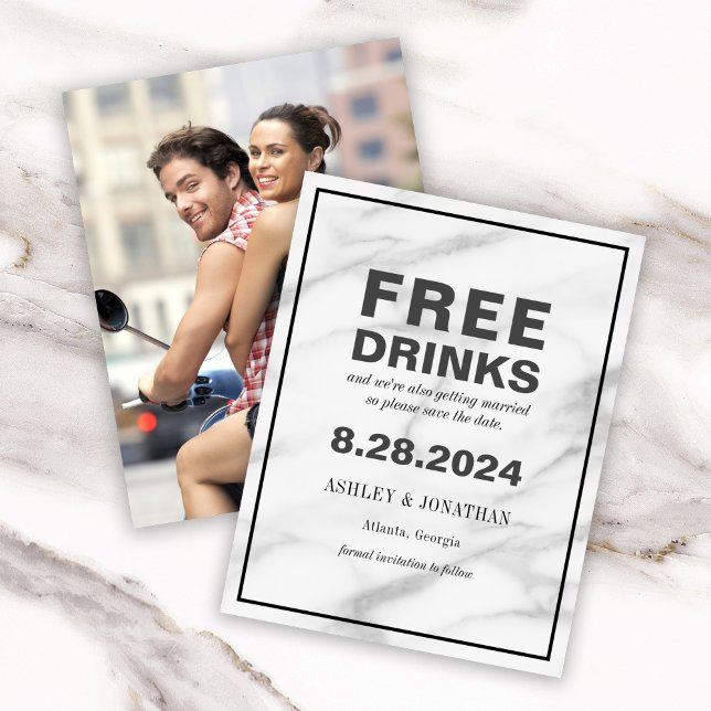 Funny Offbeat Wedding Save the Date with Photo (Creator Uploaded)