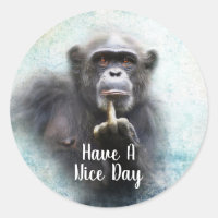 Funny Offensive Chimpanzee Middle Finger