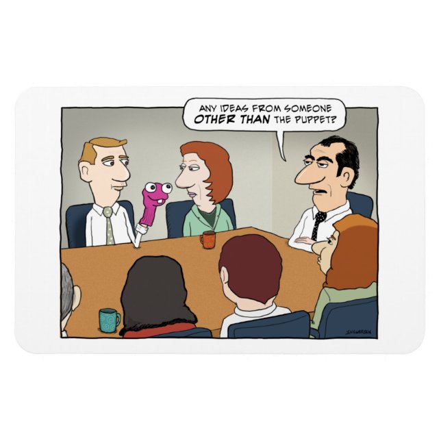 Funny Office Sock Puppet Magnet (Horizontal)