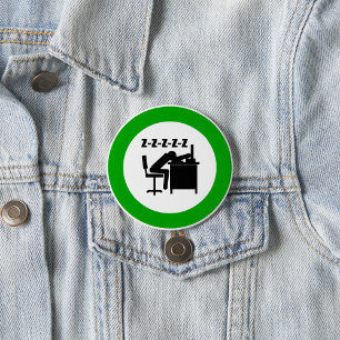 Funny Office Worker Sleeping at Desk  3 Inch Round Button