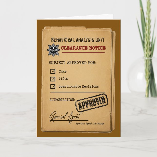 Funny Official Authorization Birthday Card (Front)