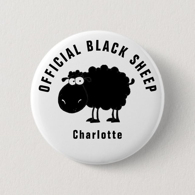 Funny Official Black Sheep 2 Inch Round Button (Front)
