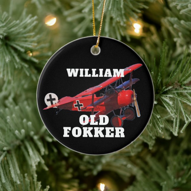 Funny Official Old Fokker Christmas Ceramic Ornament (Tree)