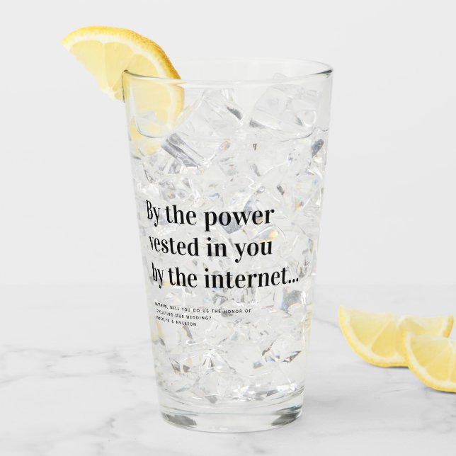 Funny Officiant Proposal Marry Us Glass (Front Ice)