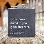 Funny Officiant Proposal Marry Us Hip Flask<br><div class="desc">Ask your officiant to marry you with this modern typography officiant proposal card that says: By the power vested in you by the internet,  will you be our officiant?</div>