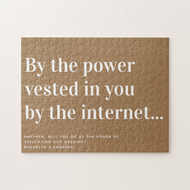 Funny Officiant Proposal Marry Us Jigsaw Puzzle (Horizontal)