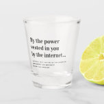 Funny Officiant Proposal Marry Us Shot Glass<br><div class="desc">Ask your officiant to marry you with this modern typography officiant proposal card that says: By the power vested in you by the internet,  will you be our officiant?</div>