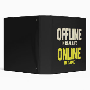 Funny Offline Online Gamer Binder