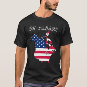 Funny Oh Canada Funny Trump Map Of Usa  T-Shirt