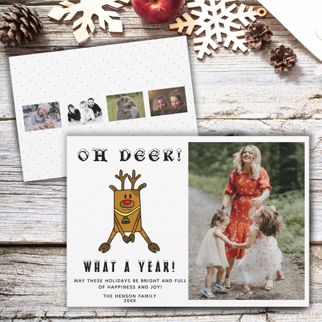 Funny Oh Deer What a Year 2020 Photo Holiday Card (Creator Uploaded)