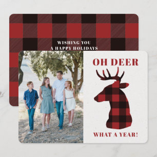 Funny Oh Deer What a Year Photo Holiday Card