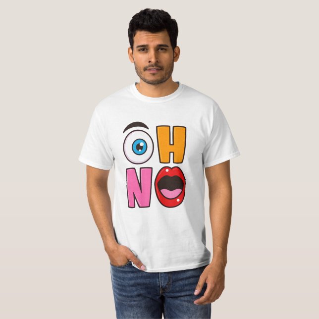Funny “Oh No” Cartoon T-Shirt (Front Full)