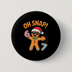 Funny Oh Snap 67 Six Seven Meme Gingerbread Man 2 Inch Round Button