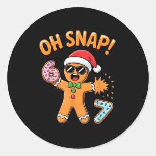 Funny Oh Snap 67 Six Seven Meme Gingerbread Man Classic Round Sticker
