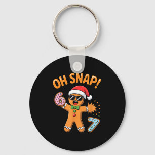 Funny Oh Snap 67 Six Seven Meme Gingerbread Man  Keychain