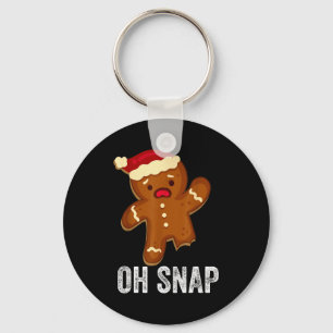 Funny Oh Snap Gingerbread Man Christmas Cookie Xma Keychain
