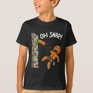 Funny Oh Snap Gingerbread Man Climbing Meme Christ T-Shirt