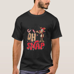 Funny Oh Snap Reindeer Candy Cane Christmas Lover  T-Shirt