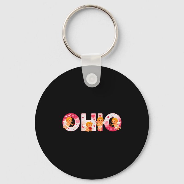 Funny Ohio Cud Midwestern Party O-h-i-o In Valenti Keychain (Front)