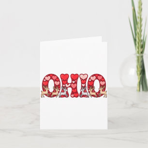 Funny Ohio Deer Midwestern Party O-h-i-o In Valent Card