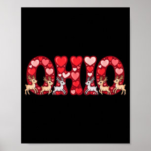 Funny Ohio Deer Midwestern Party O-h-i-o In Valent Poster