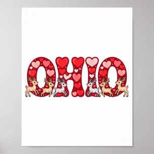 Funny Ohio Deer Midwestern Party O-h-i-o In Valent Poster