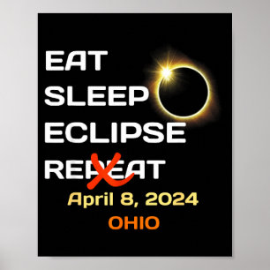 Funny Ohio Total Solar Eclipse April Poster