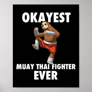 Funny Okayest Sloth Fighter Ever - Muay Thai  Poster
