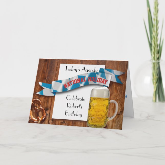 Funny Oktoberfest Beer Lovers  birthday  Card (Front)