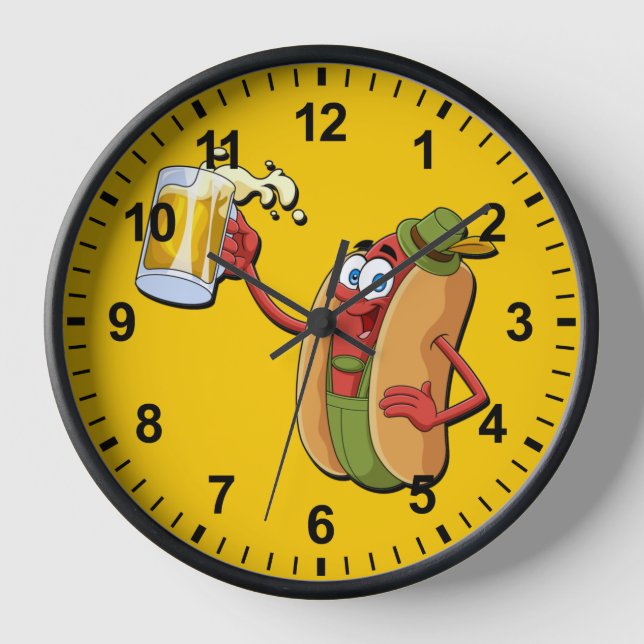 Funny Oktoberfest German Sausage Clock (Front)
