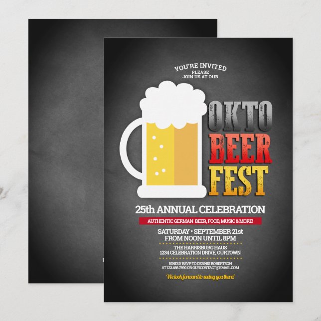 Funny Oktoberfest Party Invitation (Front/Back)