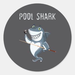 Funny Ol Shark Ol Players Billiard Classic Round Sticker