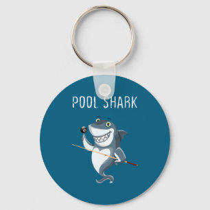 Funny Ol Shark Ol Players Billiard  Keychain