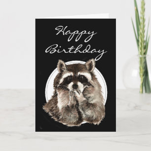 Funny, Old Age, Humour,  Birthday Raccoon Card