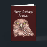 Funny Old Age, Over the Hill Birthday Brother Owl Card<br><div class="desc">Funny Old Age,  Over the Hill Birthday Brother Owl</div>
