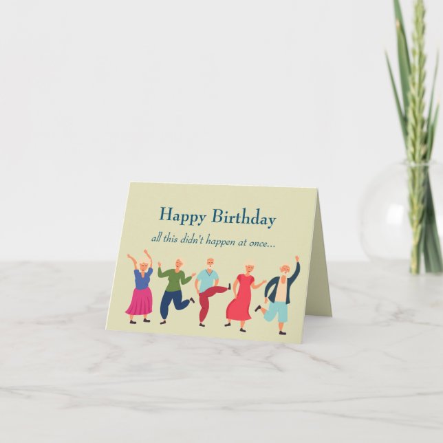 Funny Old Age Over the Hill Birthday  Card (Front)