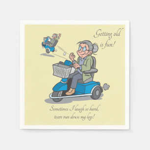 Funny  Old Age Over the Hill Woman Birthday Napkin