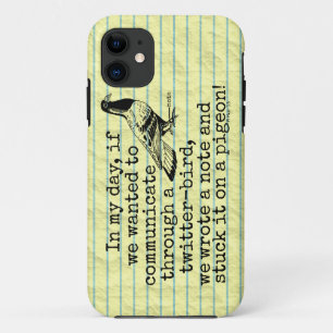 Funny Old Age Twitter Bird Pigeon iPhone 11 Case