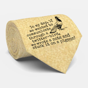 Funny Old Age Twitter Bird Pigeon Tie