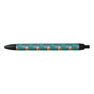 Funny Old Buzzard Playing Golf Retired Cartoon Black Ink Pen