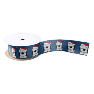 Funny Old English Sheepdog Christmas Ribbon Satin Ribbon