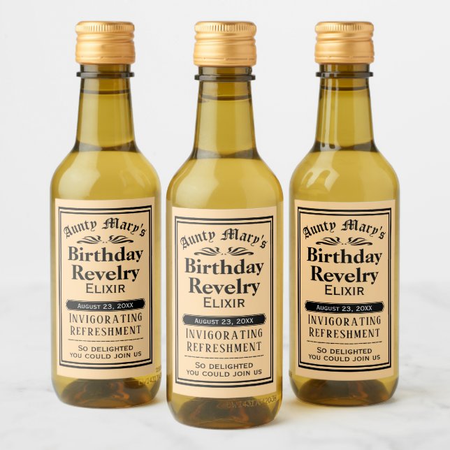 Funny Old Fashioned Birthday Wine or Party Favour Label (Bottles)