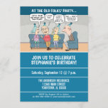 Funny Old Folks Birthday Party Invitation<br><div class="desc">Here’s a funny birthday party invitation featuring a group of older folks ready to par-TAY! Each text field under the cartoon on the invitation can be easily personalized and/or customized, including the age. Thanks for choosing this original design by © Chuck Ingwersen and supporting me — an independent artist! I...</div>